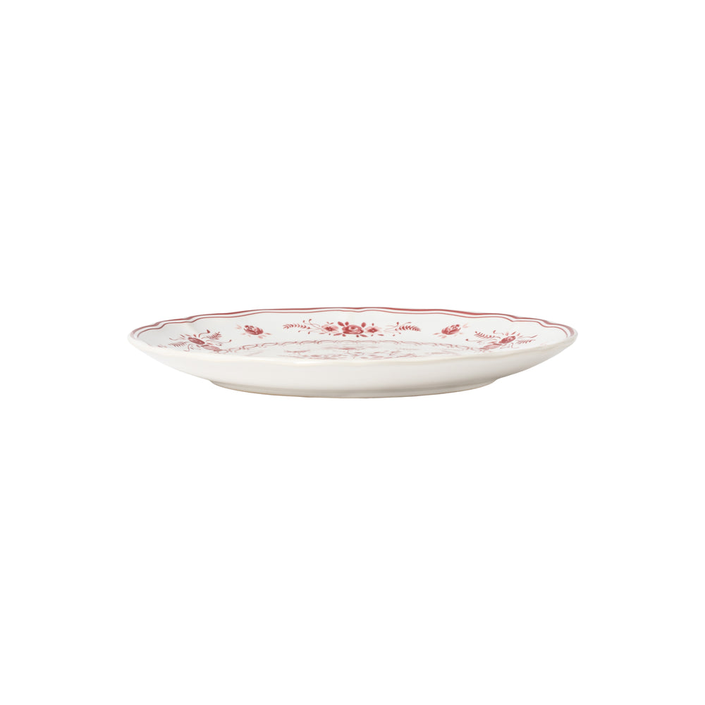 Costa Nova Vila Salad/Dessert Plate, White & Red