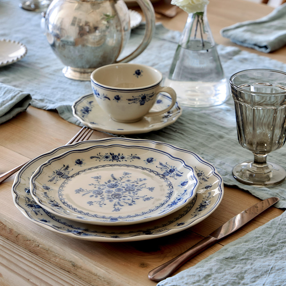 Costa Nova Vila Salad/Dessert Plate, Beige & Blue