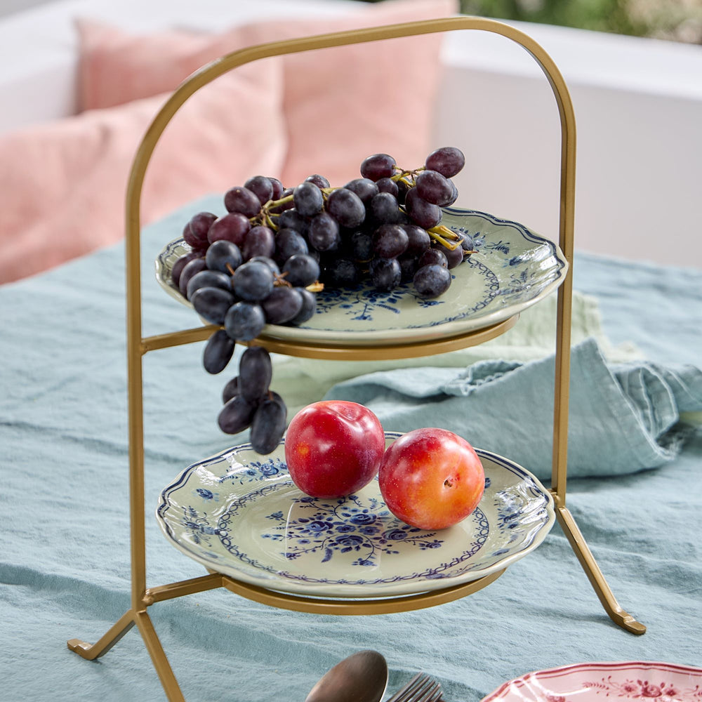 Costa Nova Vila Salad/Dessert Plate, Olive & Blue