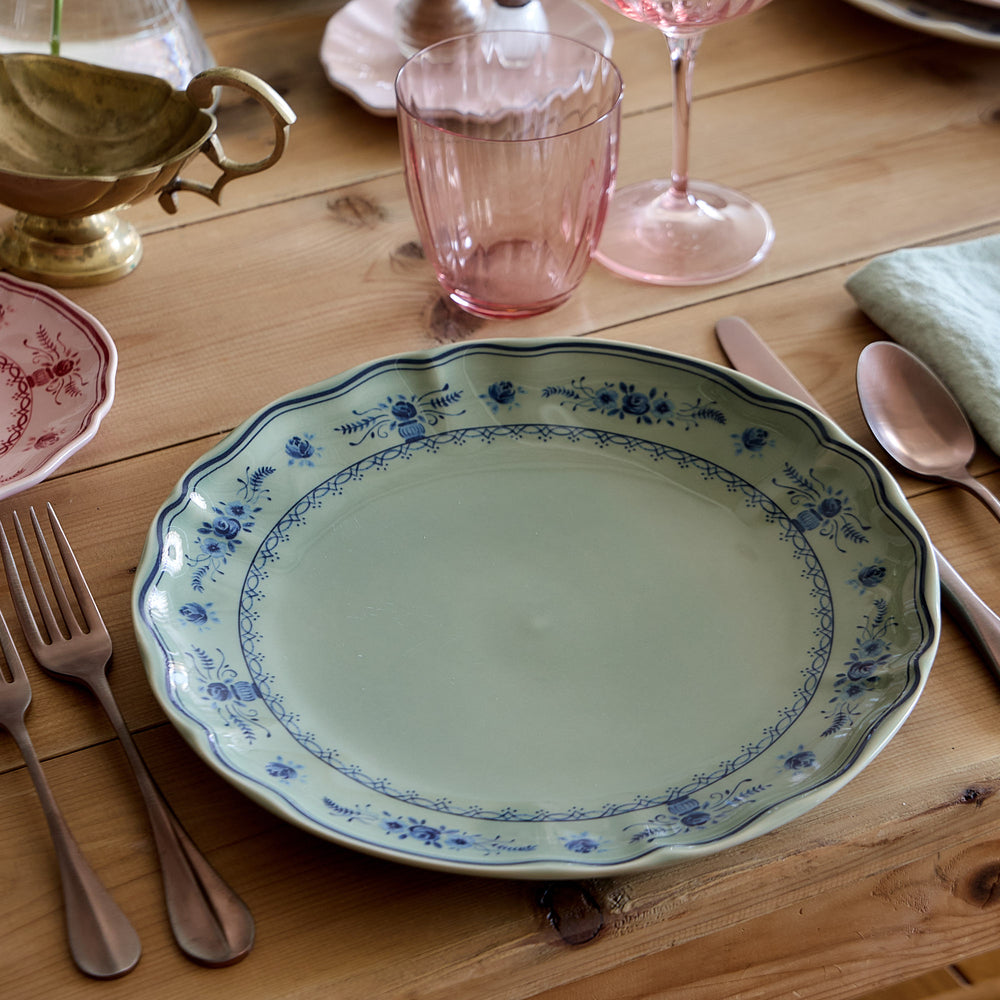 Costa Nova Vila Dinner Plate, Olive & Blue