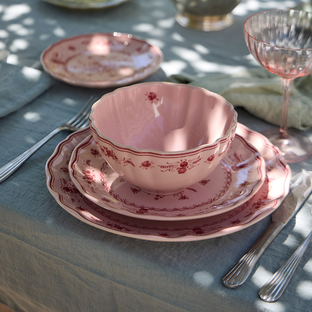 Costa Nova Vila Salad/Dessert Plate, Pink & Red