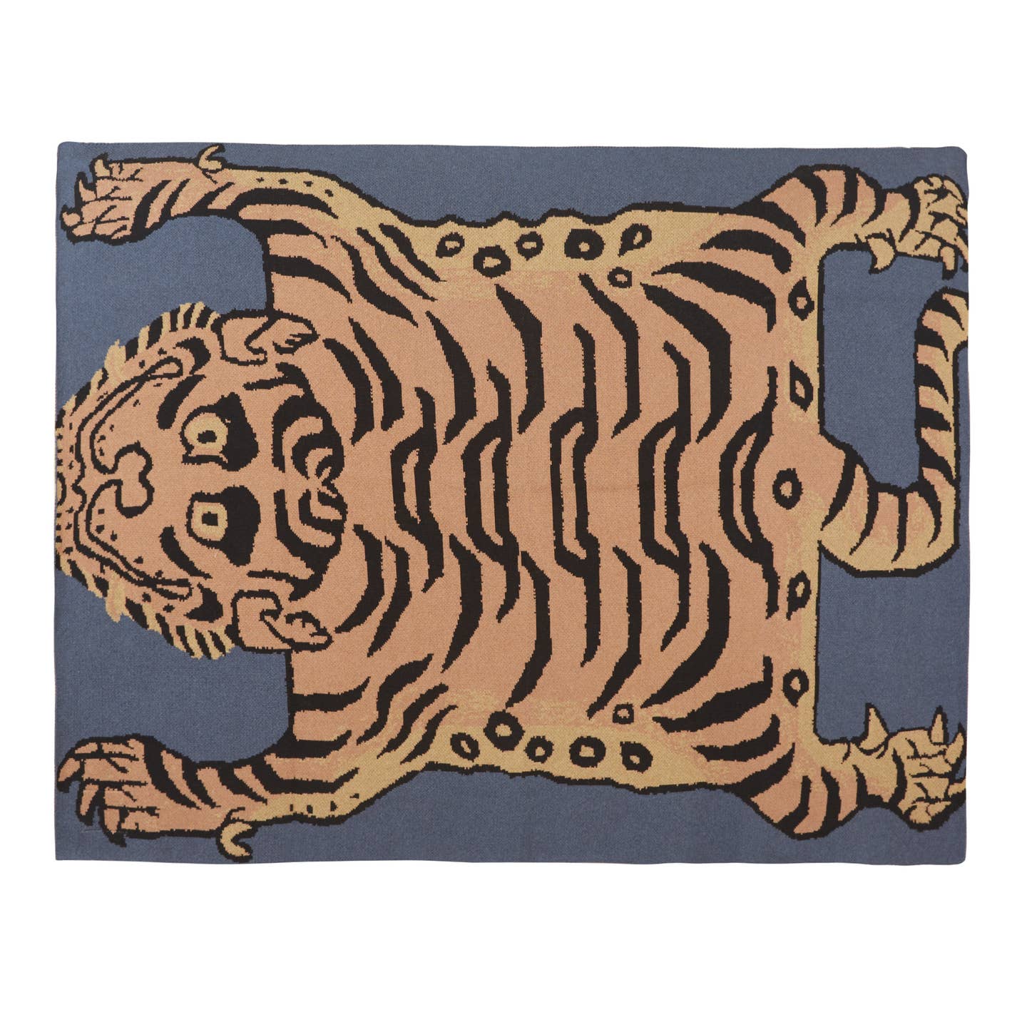 Tibetan Tiger Throw, Blue