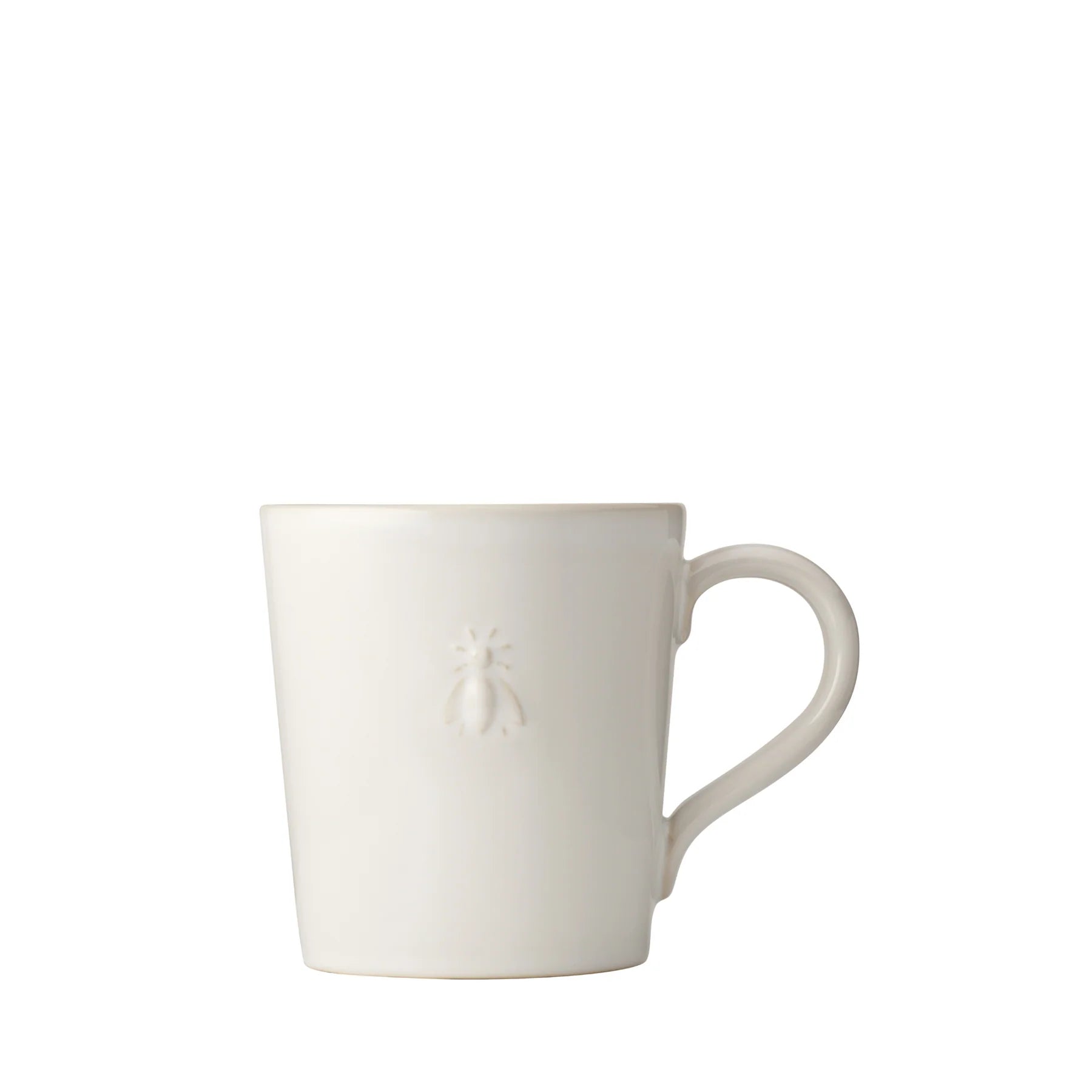Bee Ceramic Coffee Mug, Ecru, Set of 2