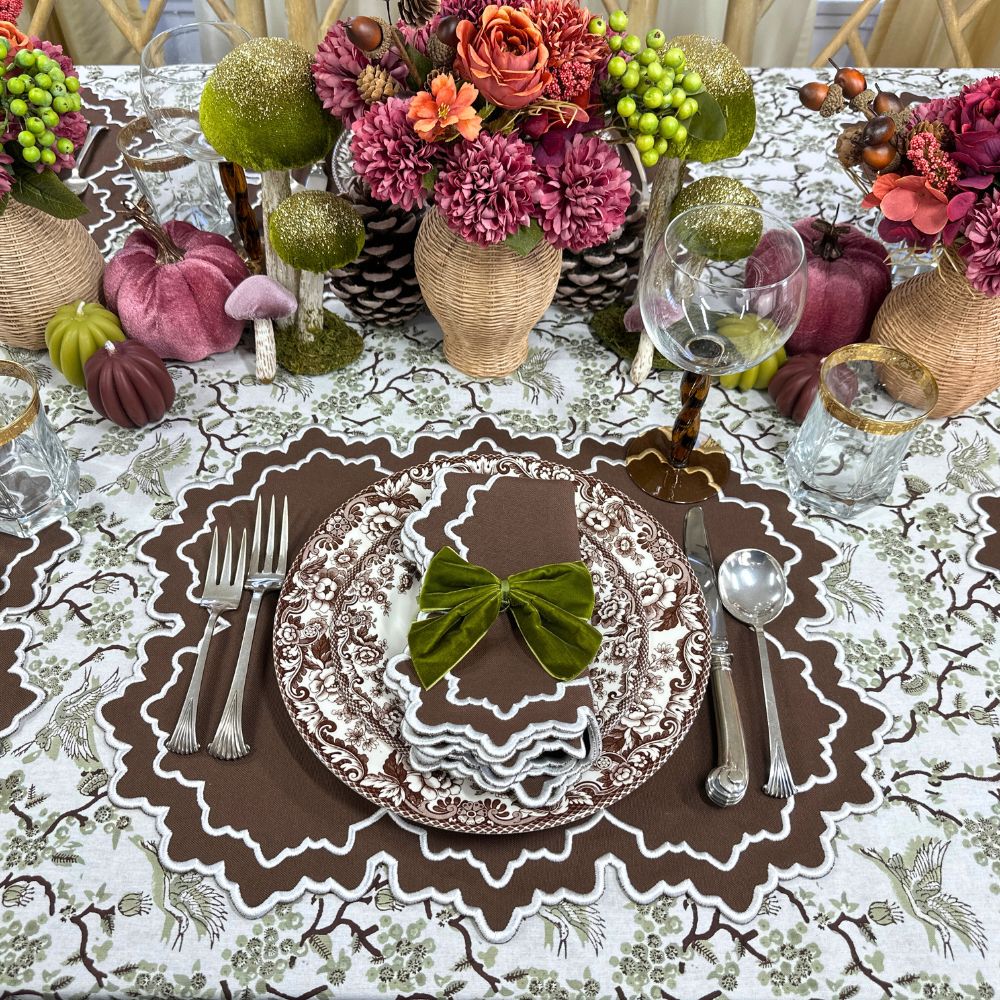 Whitley Placemat, Cocoa & White, Set of 4