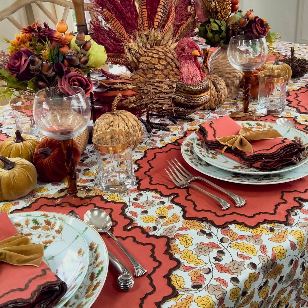 Whitley Placemat, Pumpkin & Cocoa, Set of 4