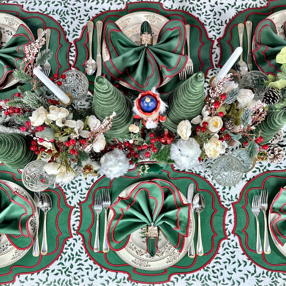 Christmas Belle Napkins, Green, Set of 4