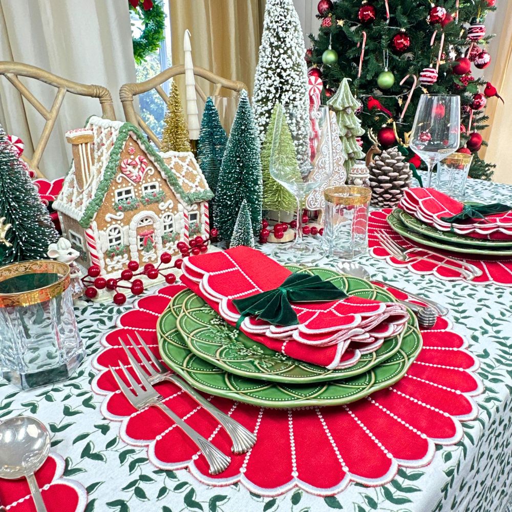 Pippa Placemat, Red & White, Set of 4