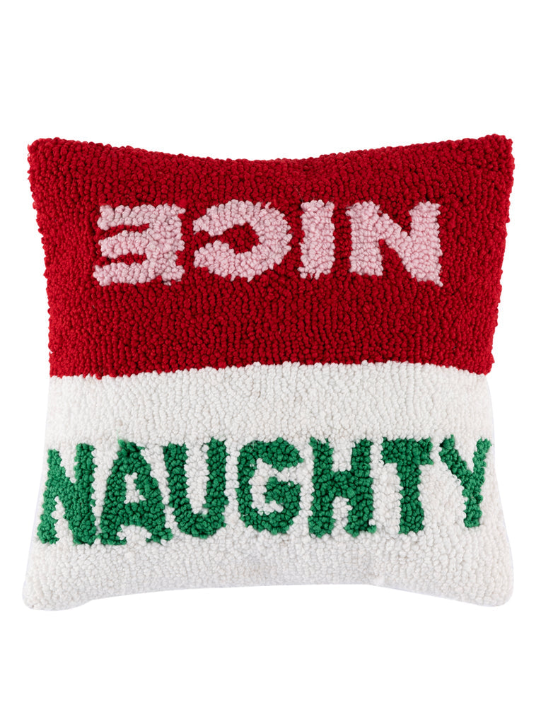 Naughty Nice Hook Pillow