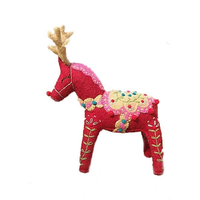 Reindeer Mantel Topper, Red