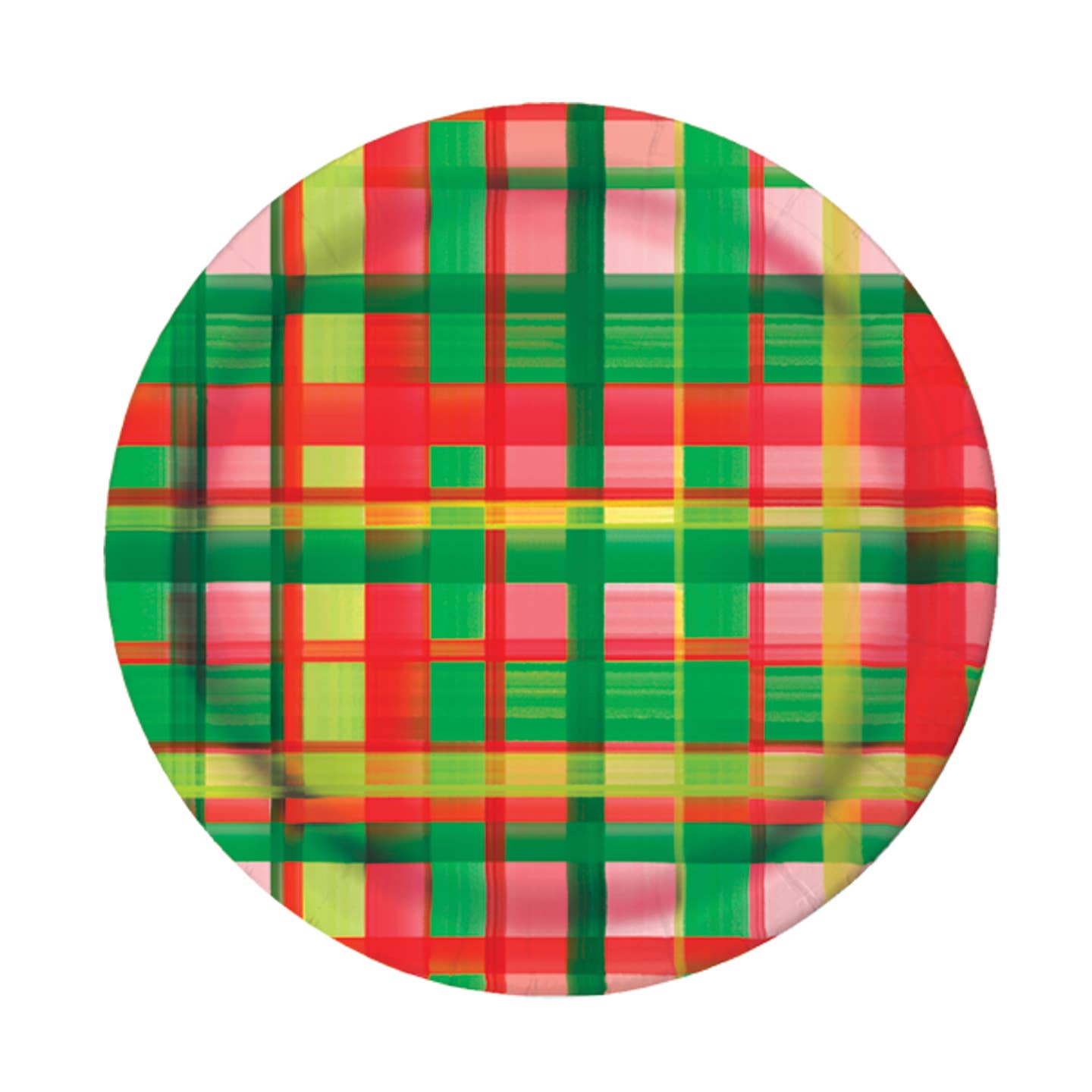 Holiday Plaid Paper Plates, Package of 8