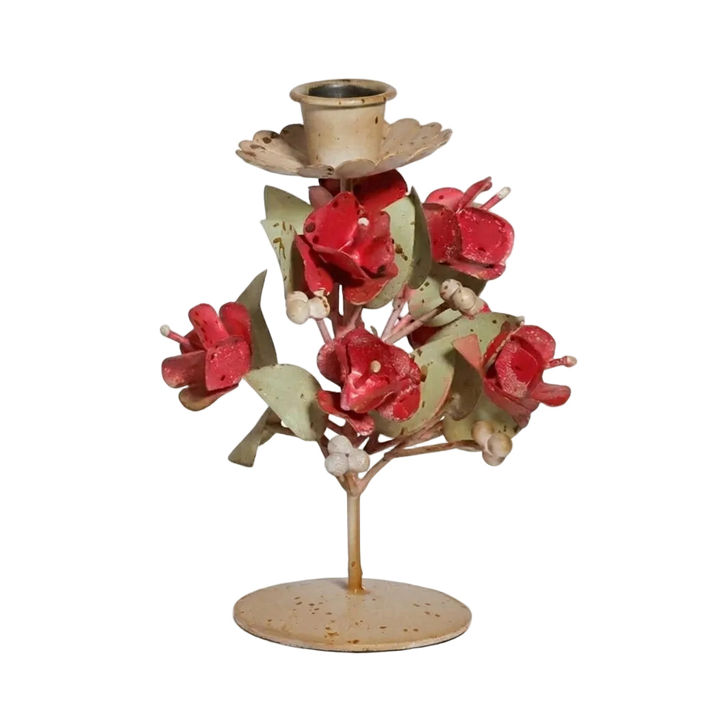 Rosa Tole Taper Candle Holder