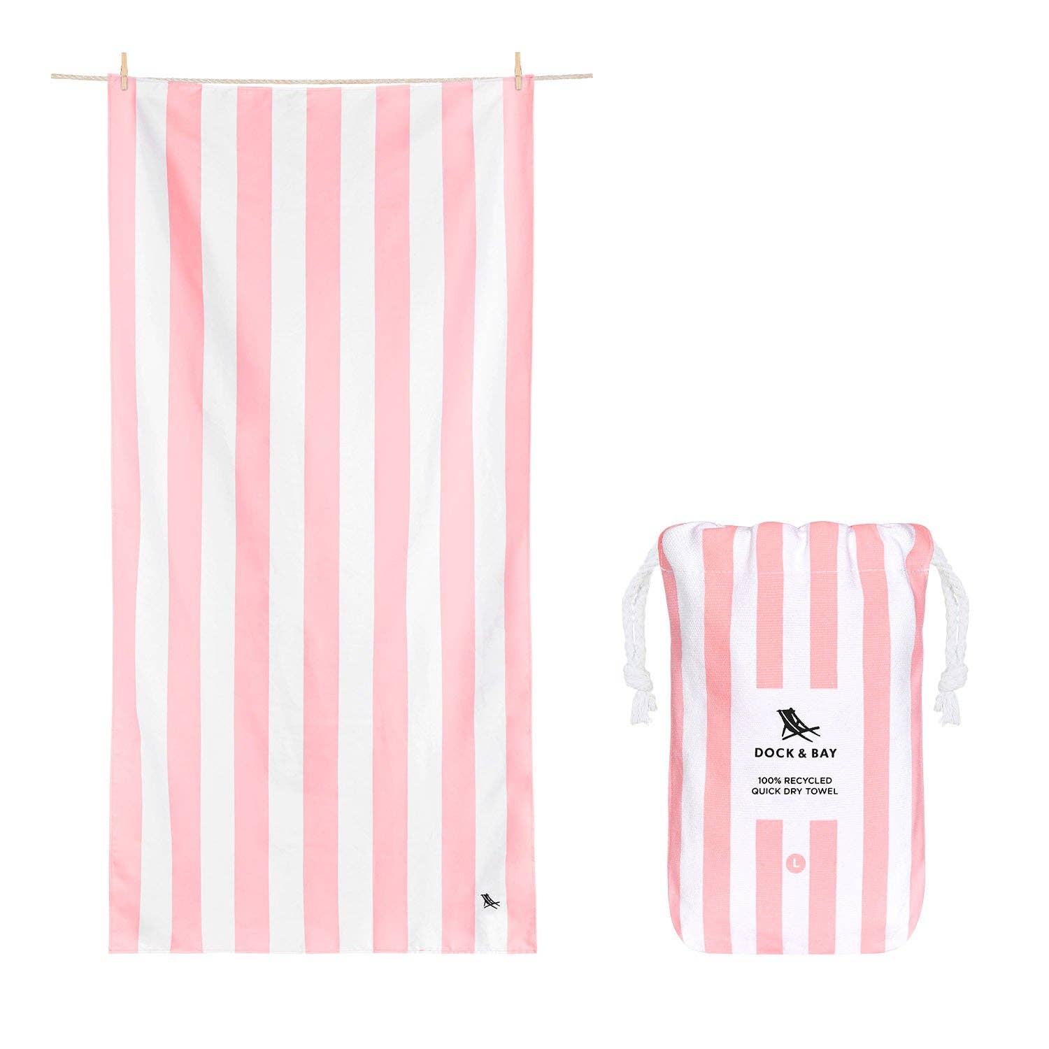 Dock & Bay Quick Dry Towels, Cabana Malibu Pink, Large