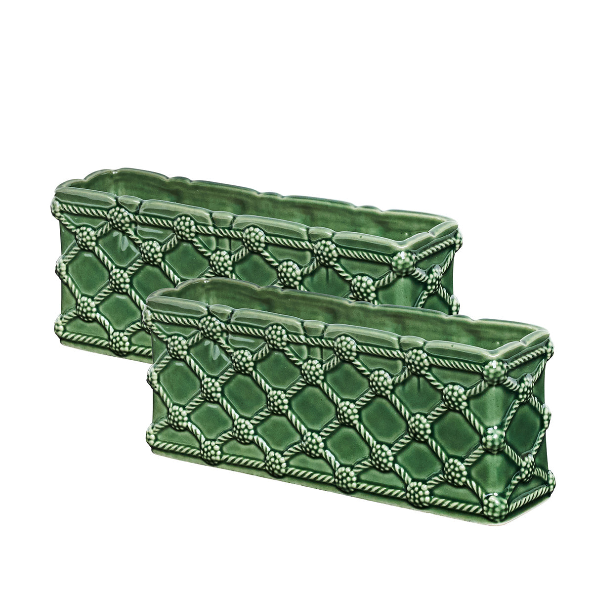 Juliska Berry & Thread Basil Petite Parterre Gard Planter, Set of 2