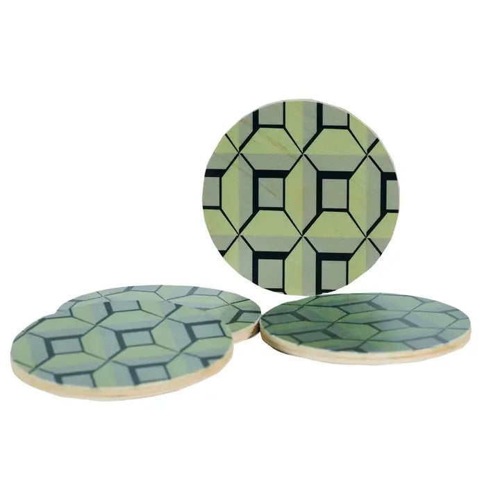 Grid Azure Coasters, Set of 4