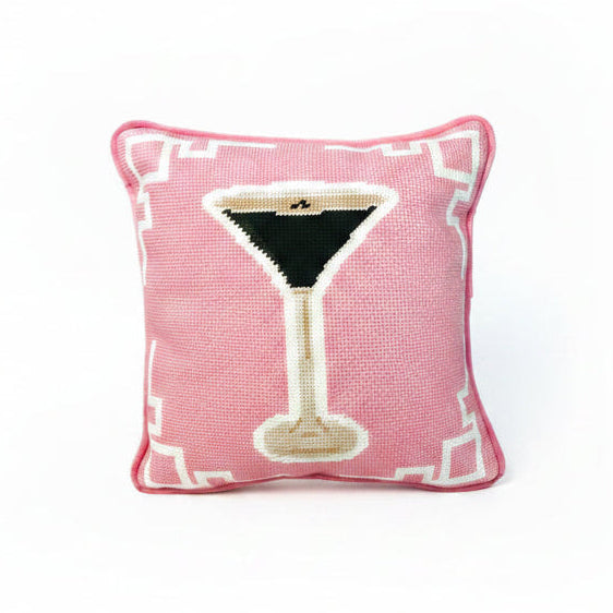 Espresso Martini Needlepoint Pillow