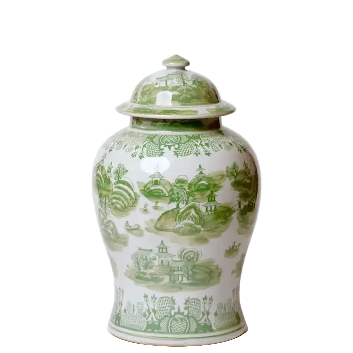 Apex Willow Ware Porcelain Temple Jar
