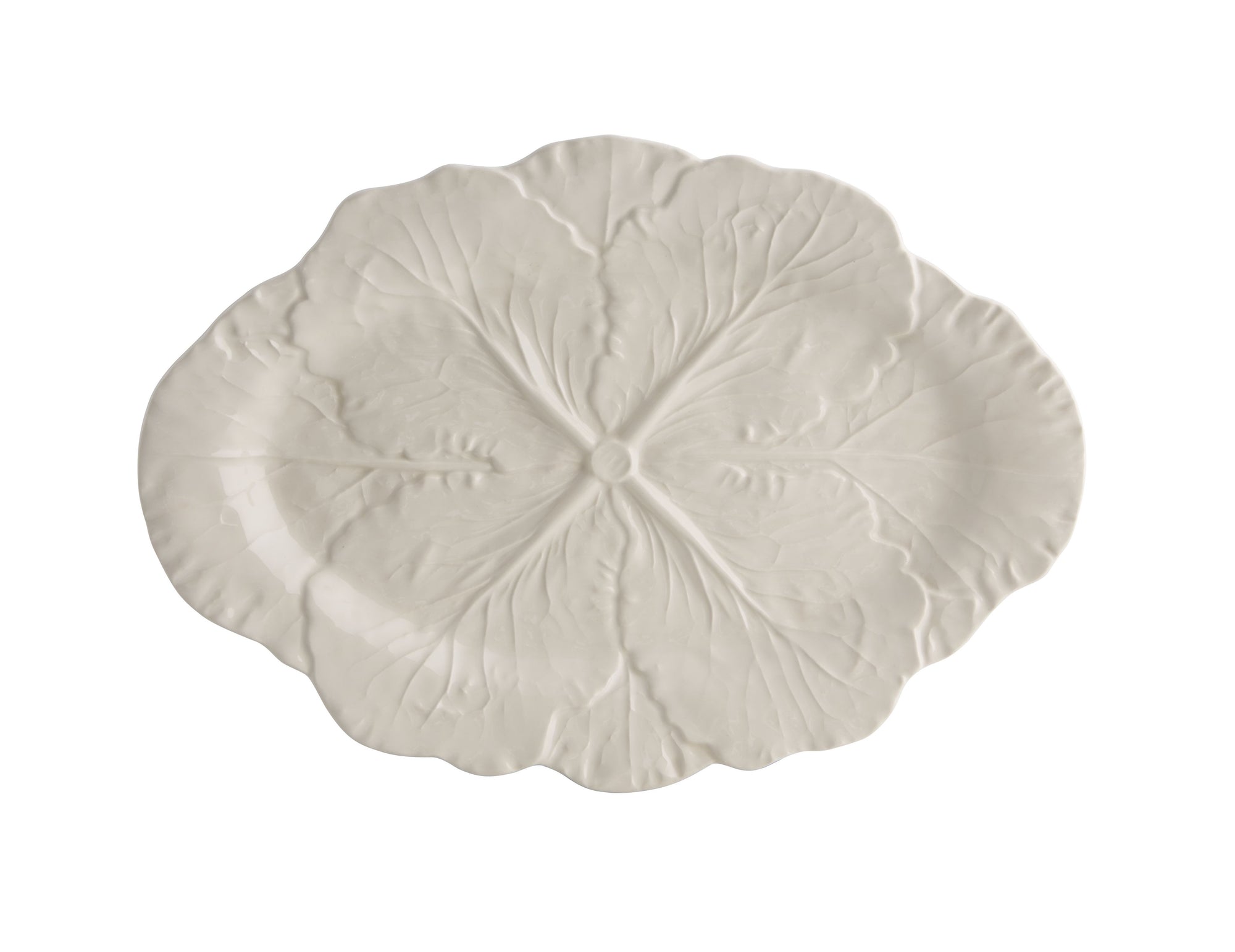 Cabbage Oval Platter 15" Cream