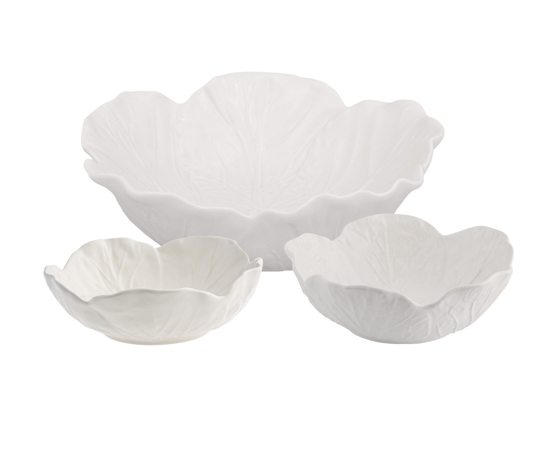 Cabbage Set of Nesting Bowls, Cream