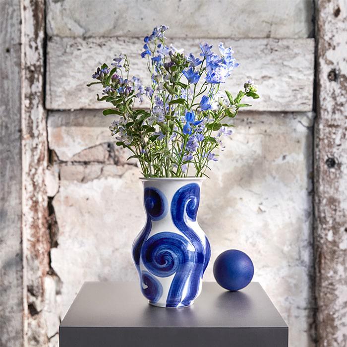 Blue Tulle Vase, 8.9"