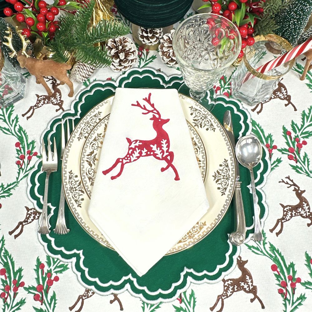 Bettina Placemats, Holiday Green, Set of 4