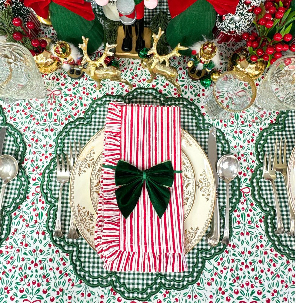 Bettina Placemats, Dark Green Gingham, Set of 4