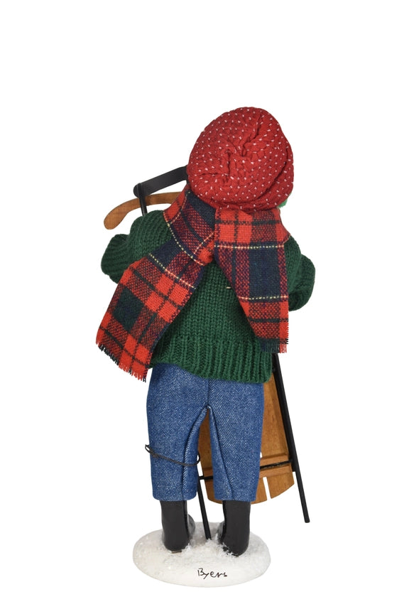 Byers Choice Skiing & Sledding Family Boy