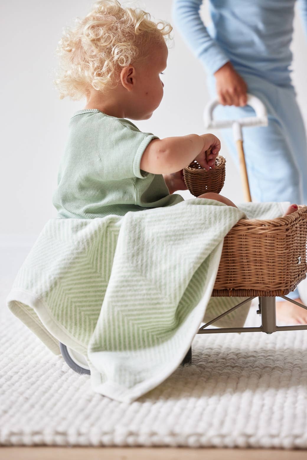 Harborview Herringbone Sprout Green Mini Blanket