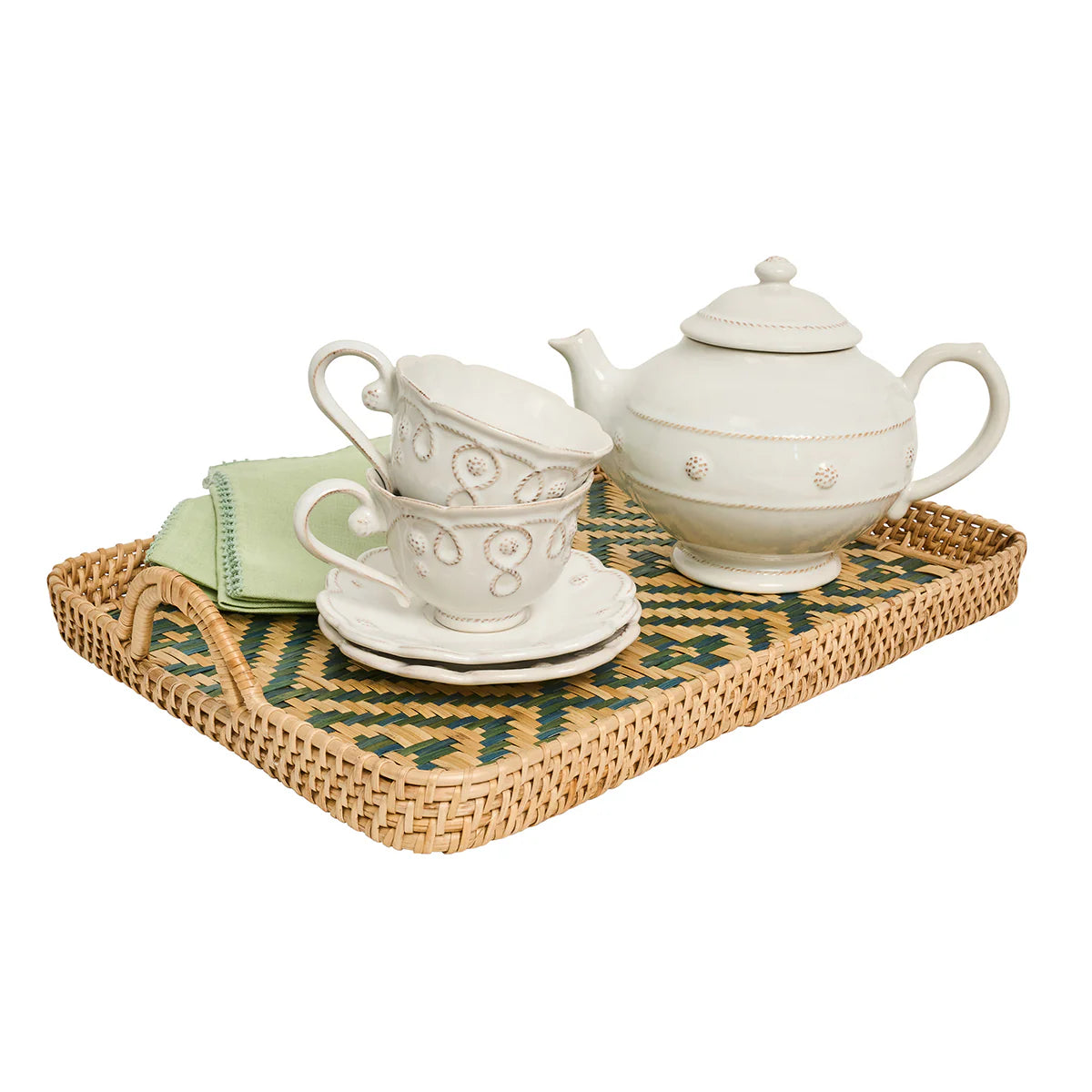 Juliska 21" Chambray Tray, Seville Blue