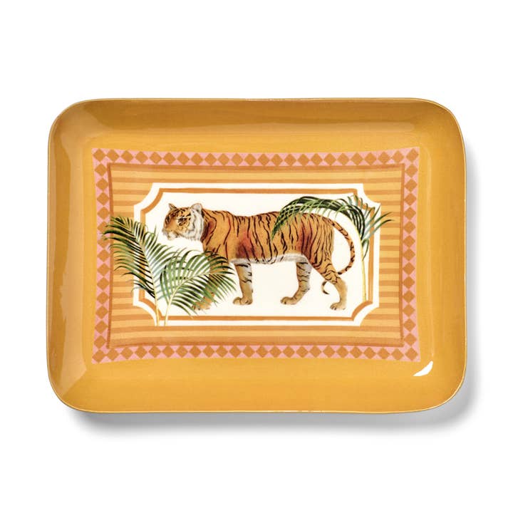 Tiger Rectangular Enamel Tray