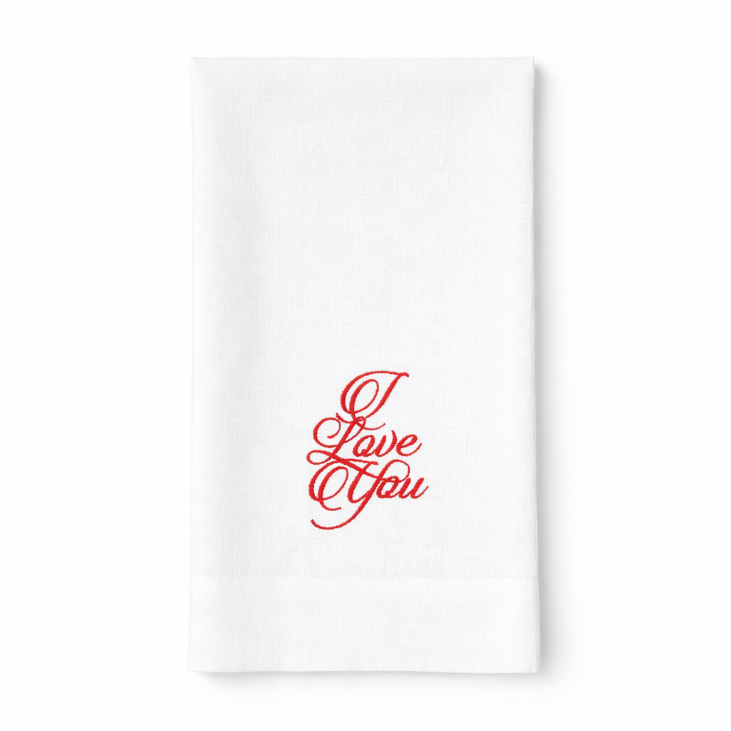 I Love You Linen Tea Towel