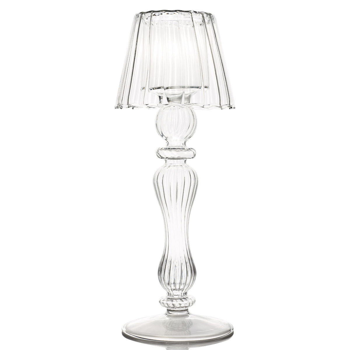 Feather Pedestal Tealight, Clear