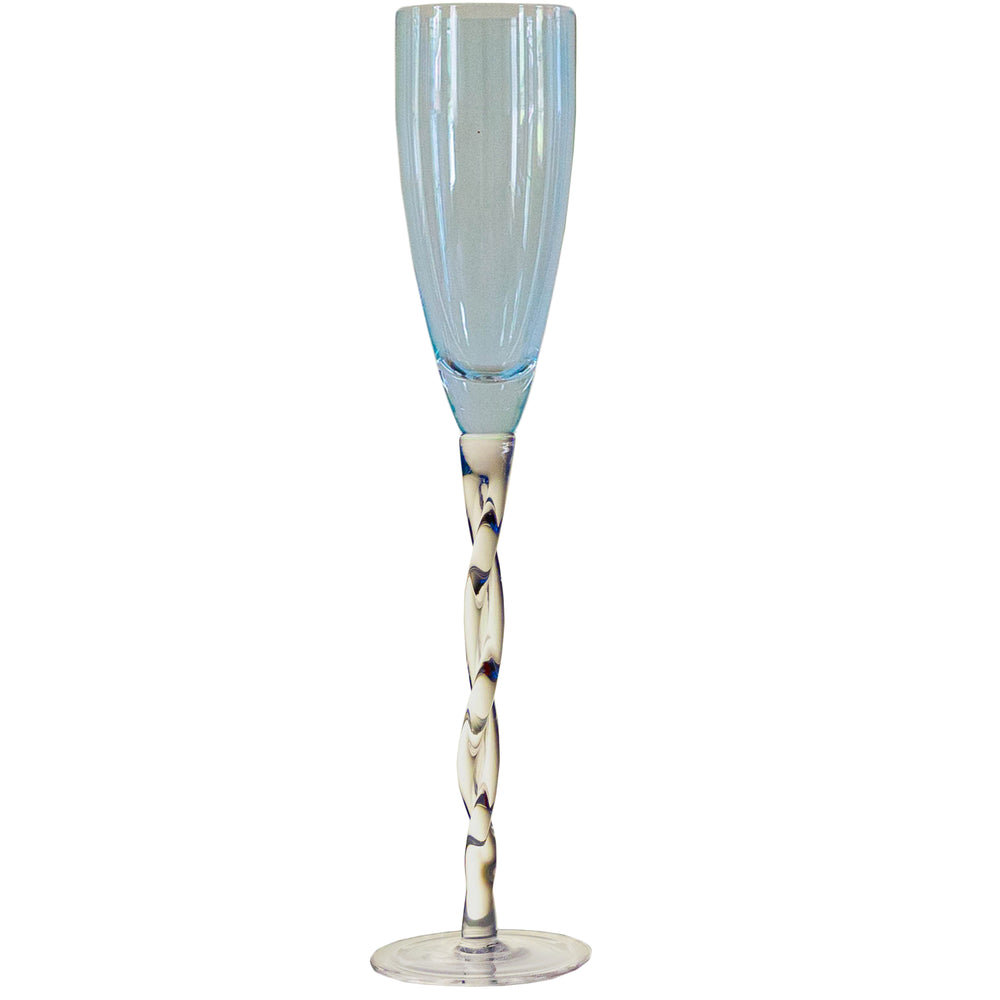 Harris Blue Champagne Glasses, Set of 4