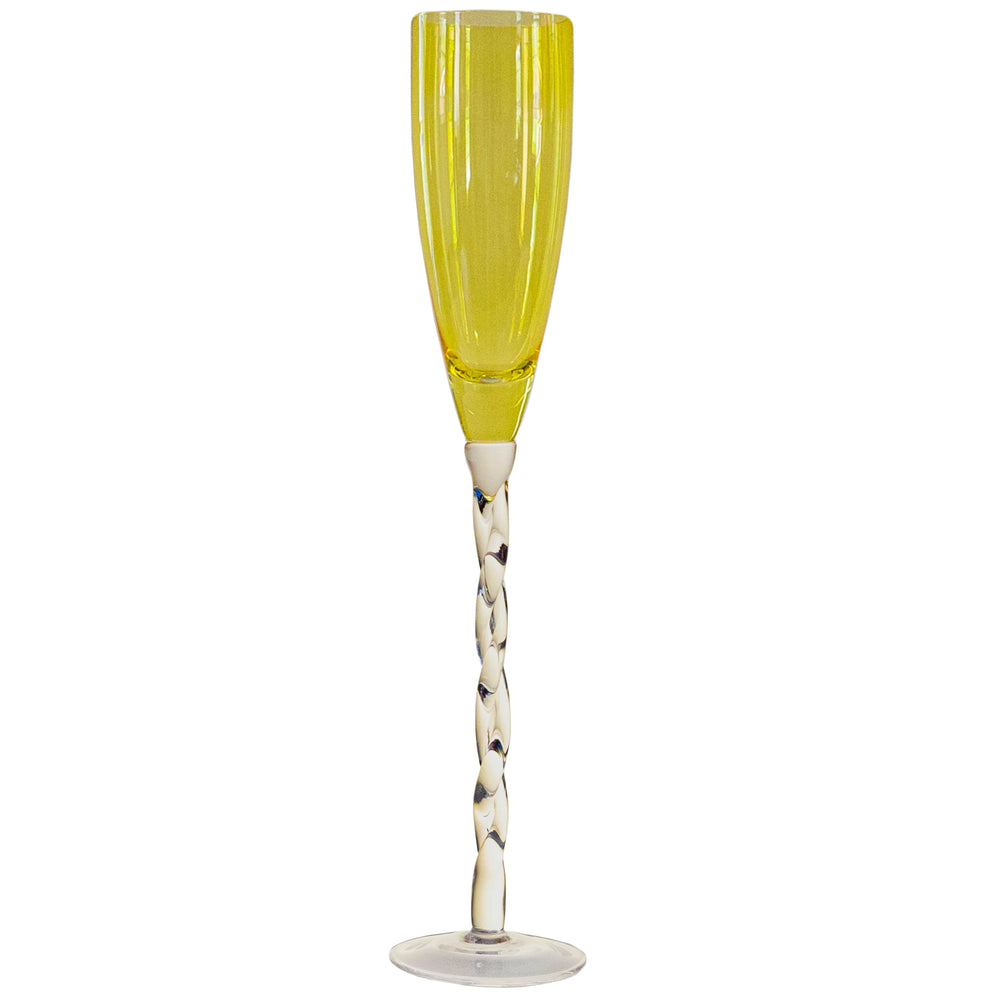 Harris Yellow Champagne Glasses, Set of 4