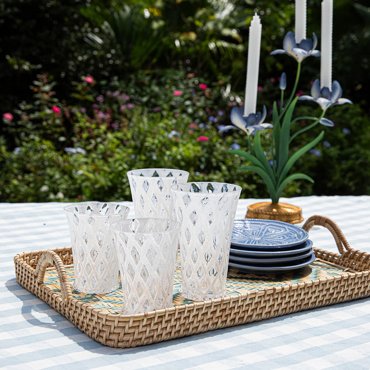 Juliska 21" Chambray Tray, Seville Blue