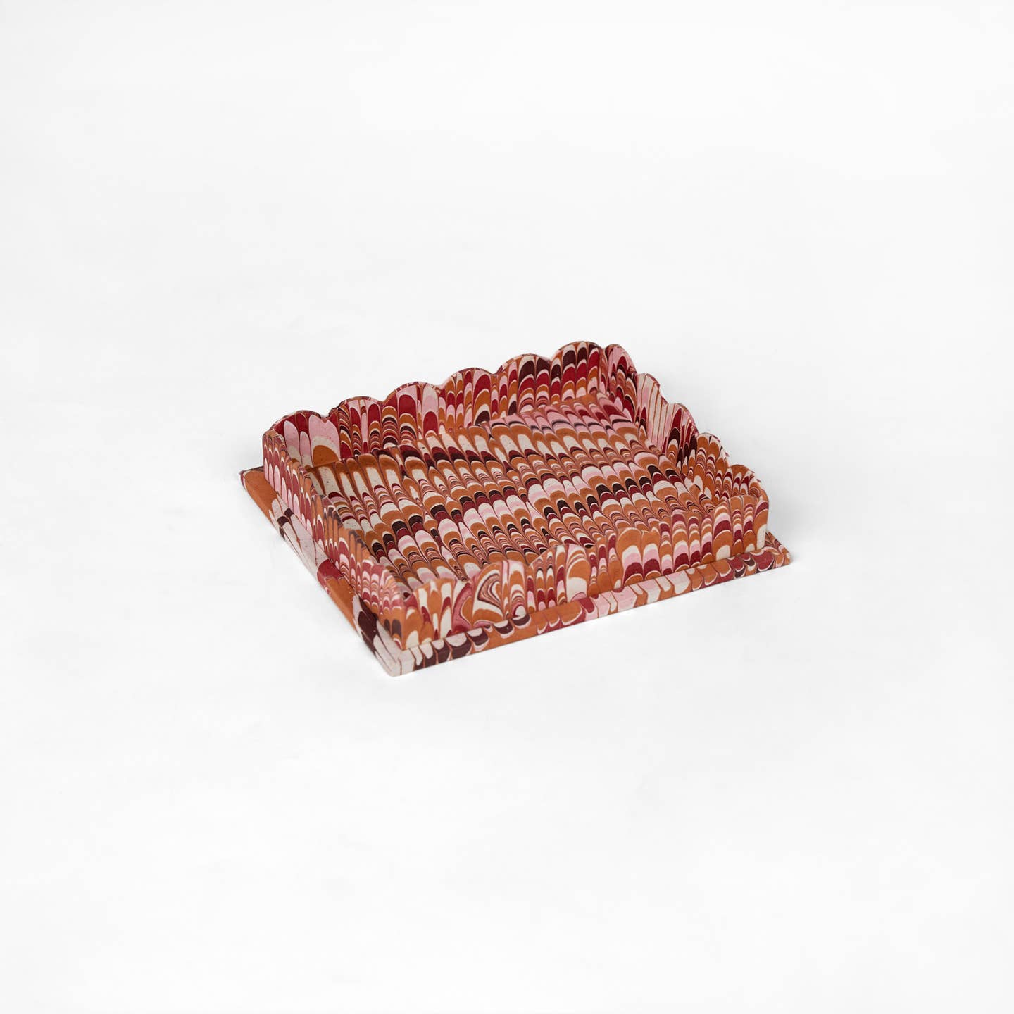 Hayes Marbled Trays, Set of 2, Red