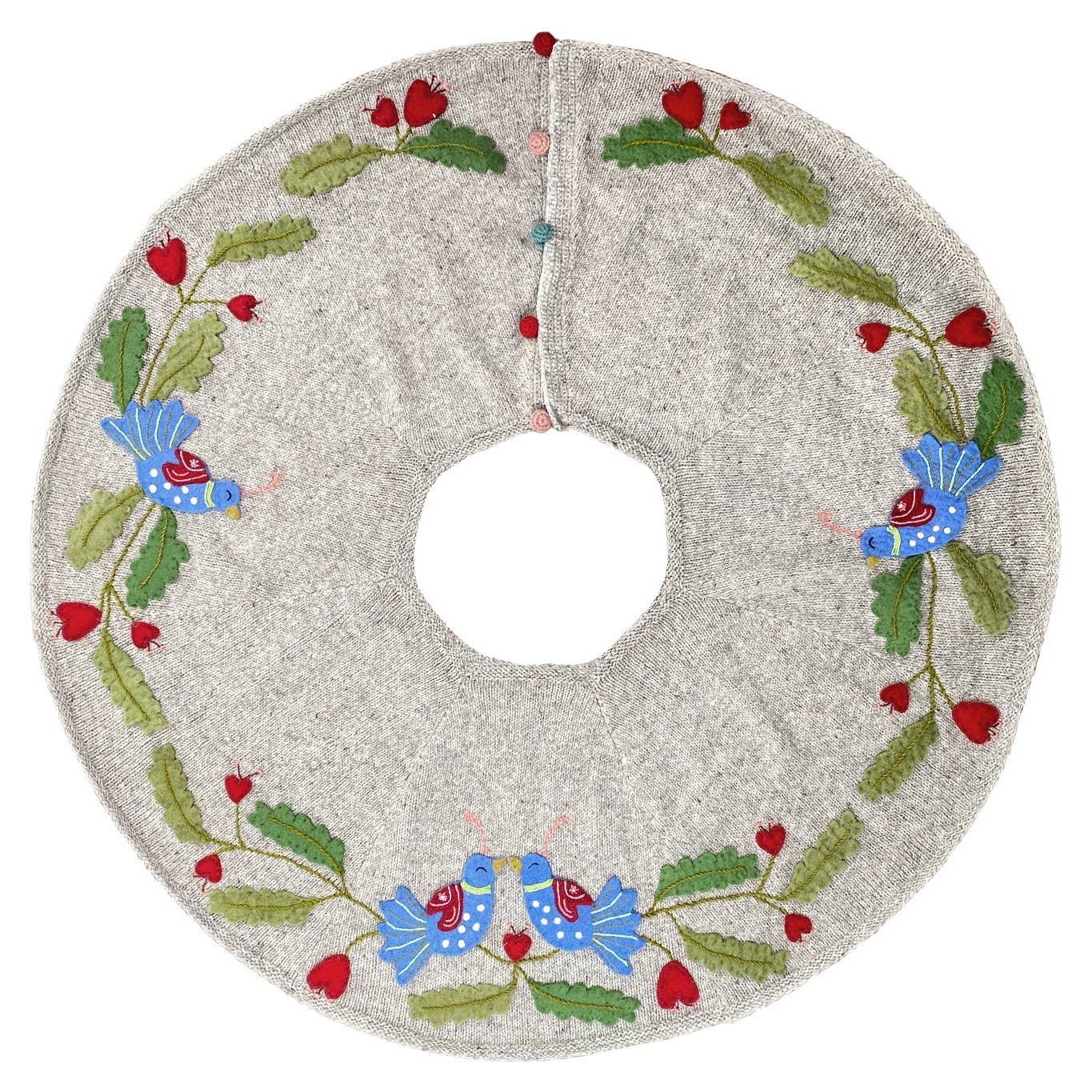 Coo Coo Bird Tree Skirt, Gray