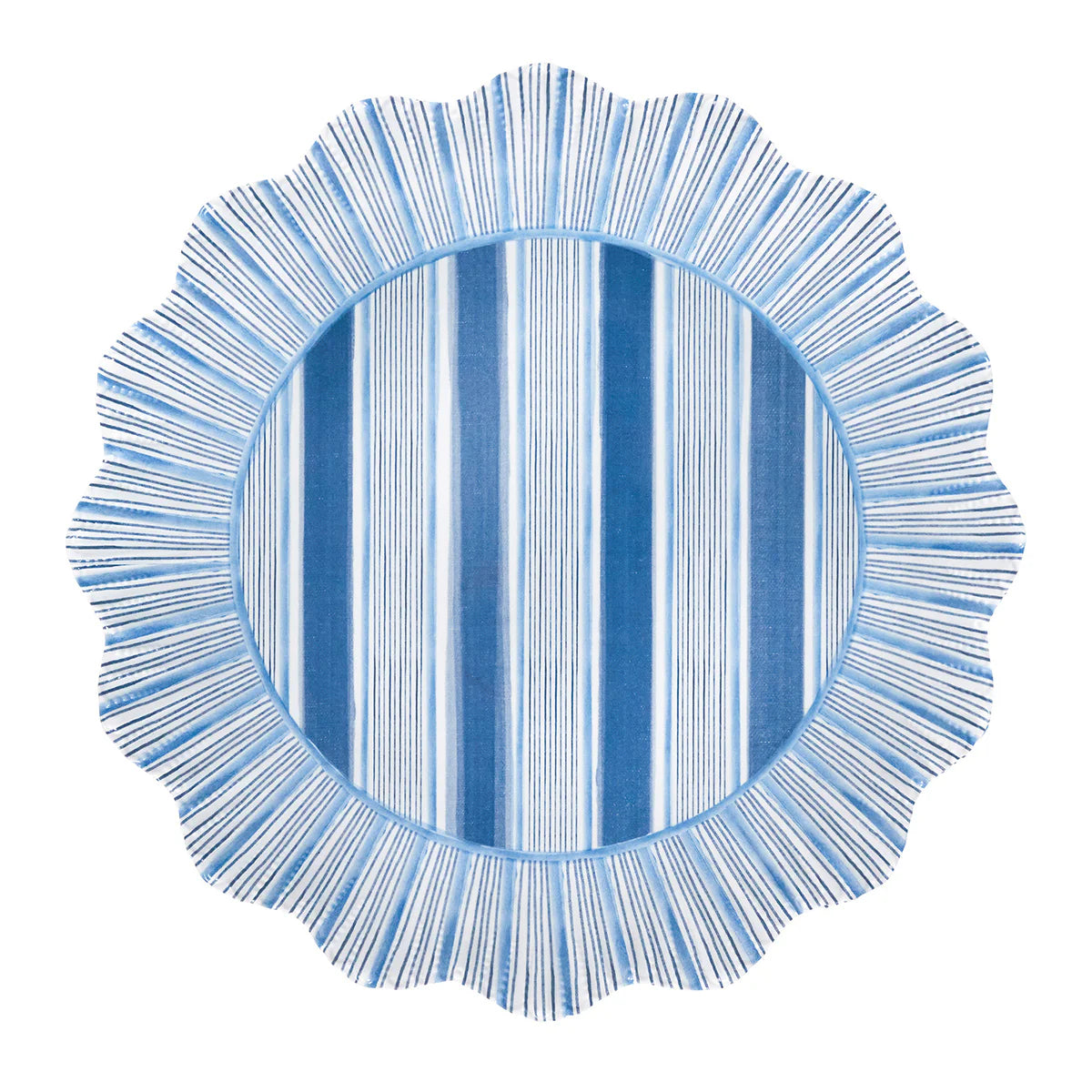 Juliska Cabana Stripe Melamine Dinner Plate, Ocean