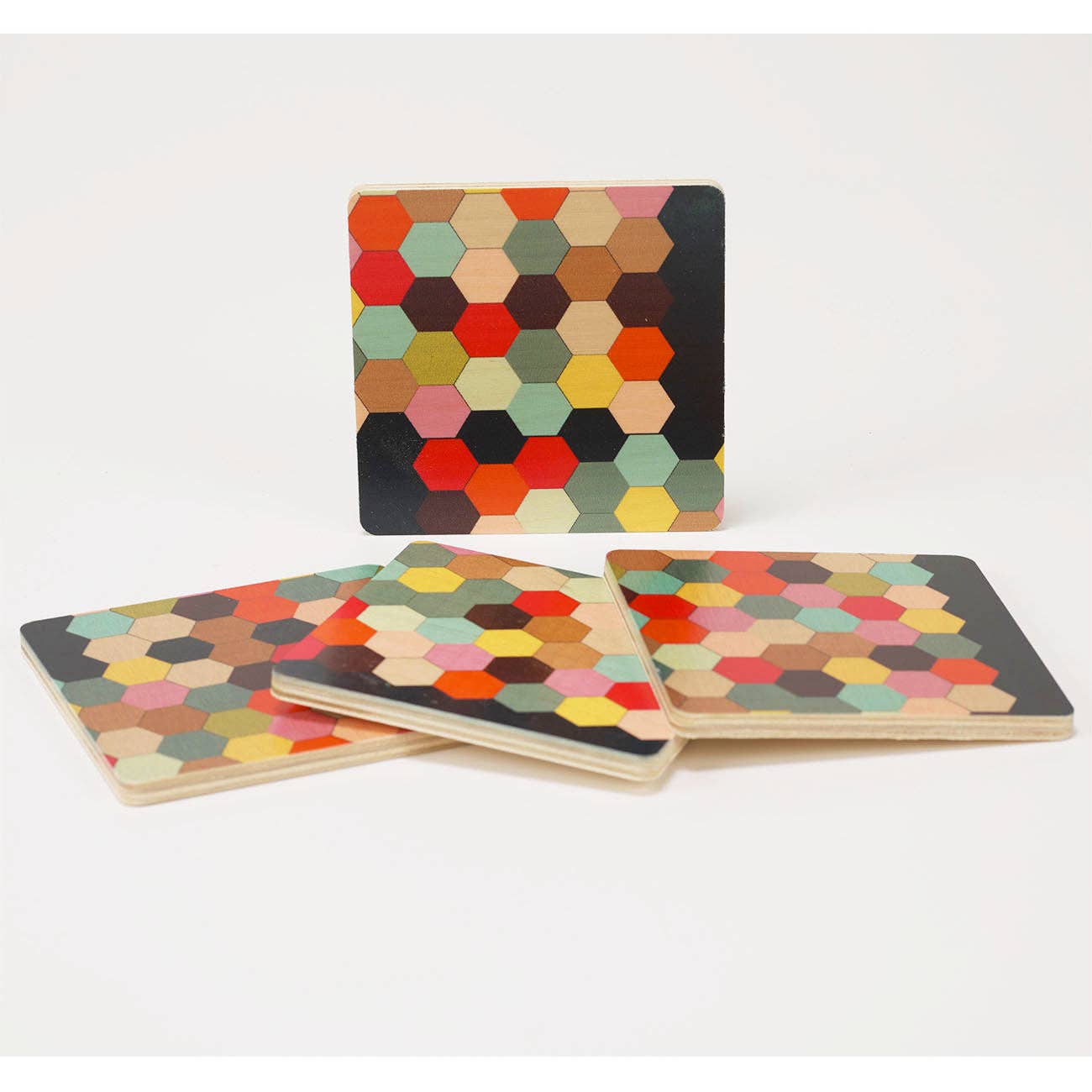 Honeycomb Coasters, Set of 4
