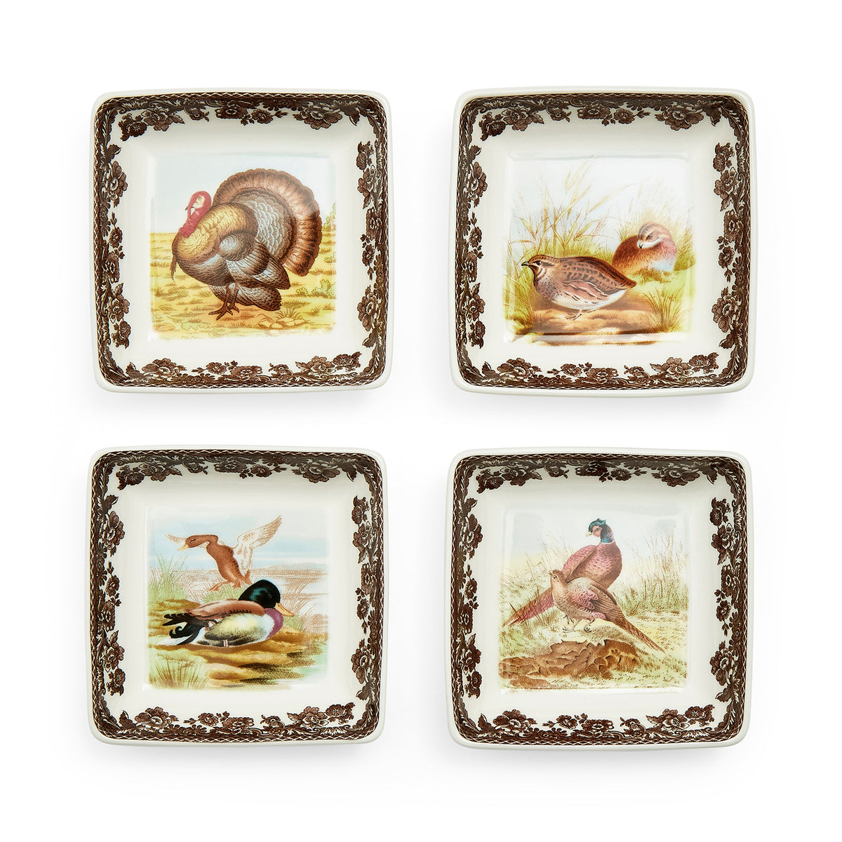 Spode Woodland Square Dishes, Set of 4