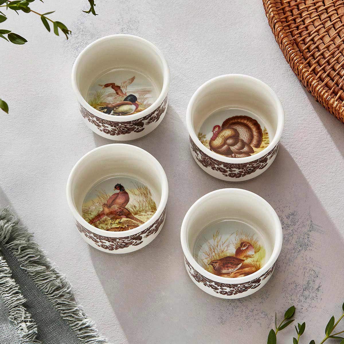 Spode Woodland Ramekins, Set of 4
