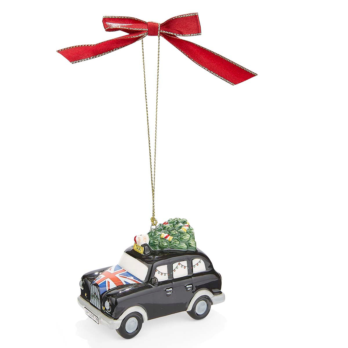 Christmas Tree British Taxi Ornament