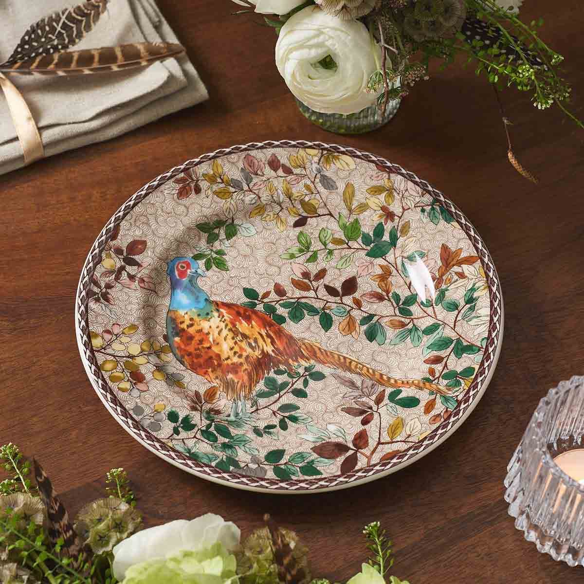 Spode Woodland Accents Salad Plate, Pheasant