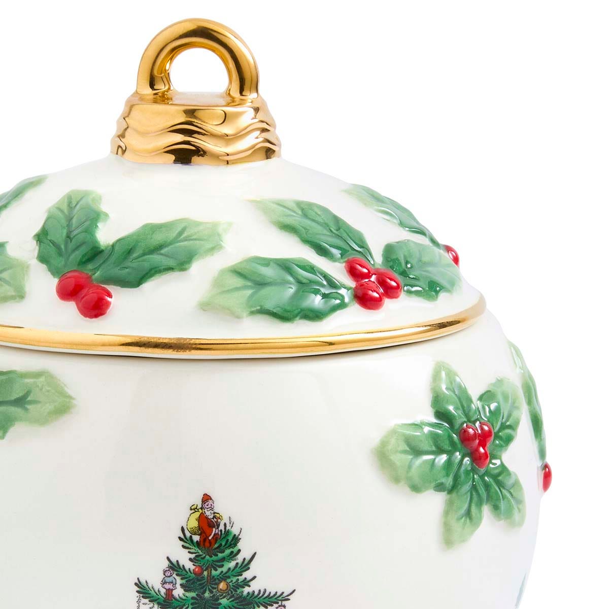 Spode Christmas Tree Bauble Lidded Candy Bowl