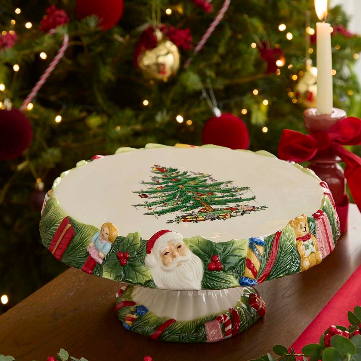 Spode Christmas Memories Footed Cake Plate