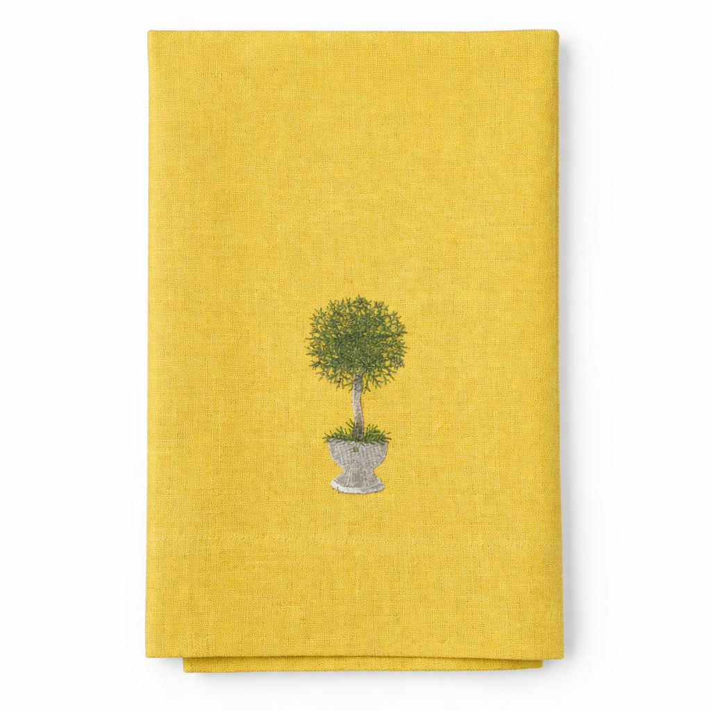 Lemon Topiary Linen Tea Towel, Limoncello