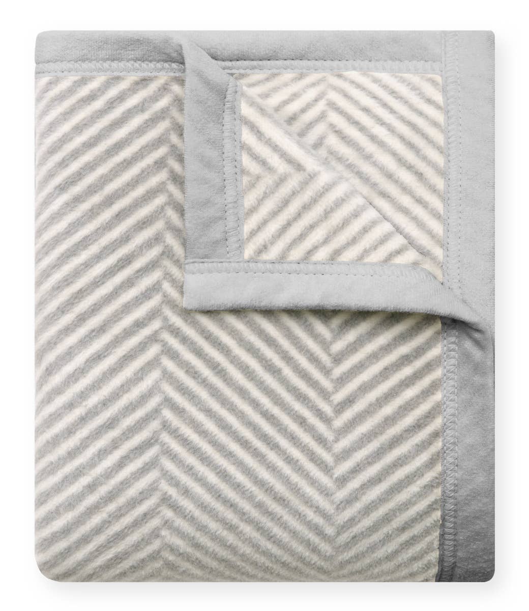 Harborview Herringbone Light Grey Blanket, Original