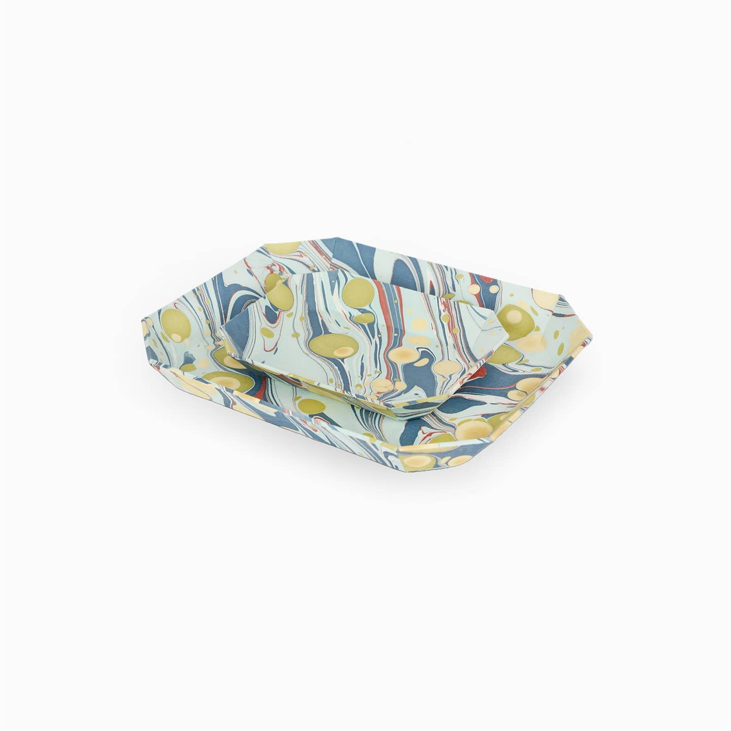 Sasser Octagon Trays, Sea Splatter, Set of 2