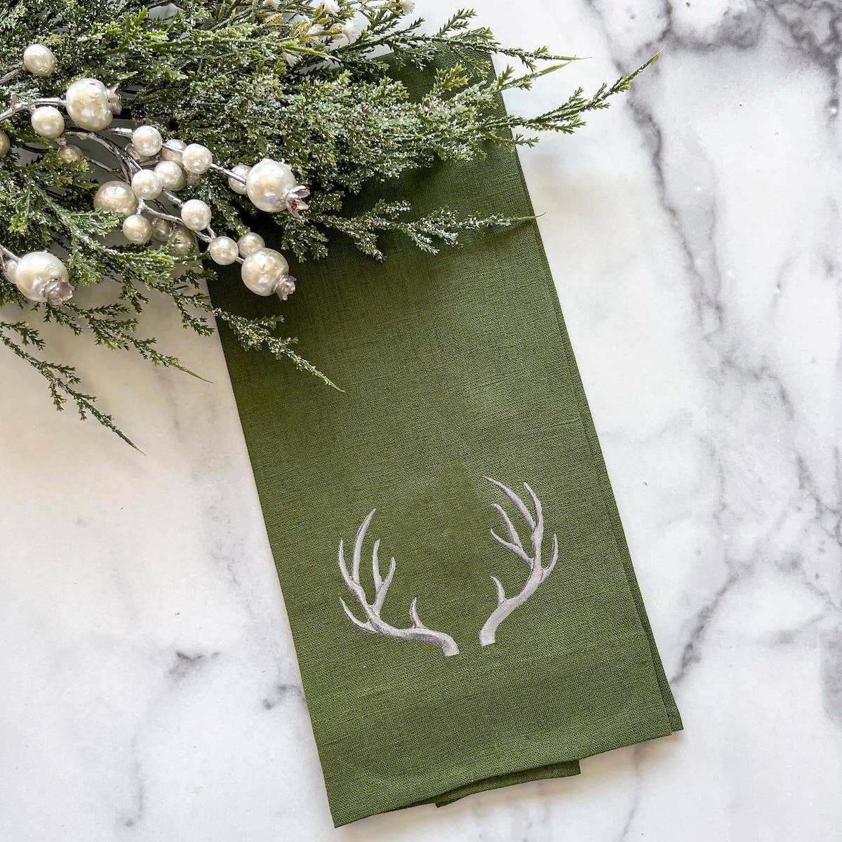 Antlers Linen Tea Towel