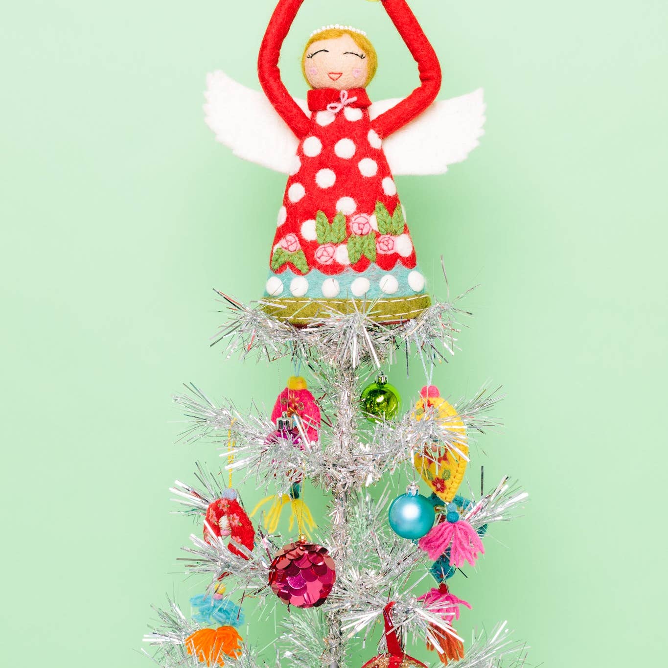 Joy Angel Felted Wool Tree Topper