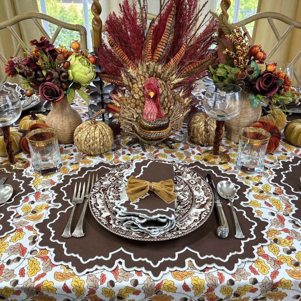 Whitley Napkin, Cocoa & White, Set of 4